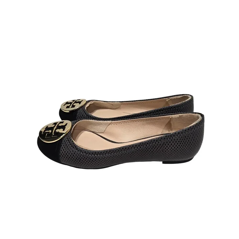 Tory Burch Benton‎ Ballet Flat Black Womens size 6.5